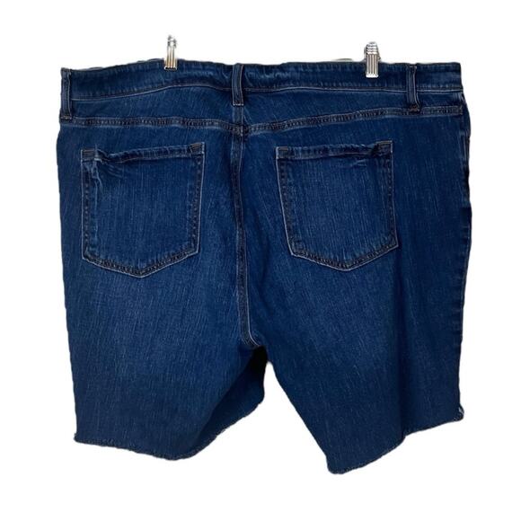 LOFT Plus Shorts Cut Offs Button Fly Raw Hem Mid Rise Dark Wash Women’s Size 22 - Picture 3 of 8